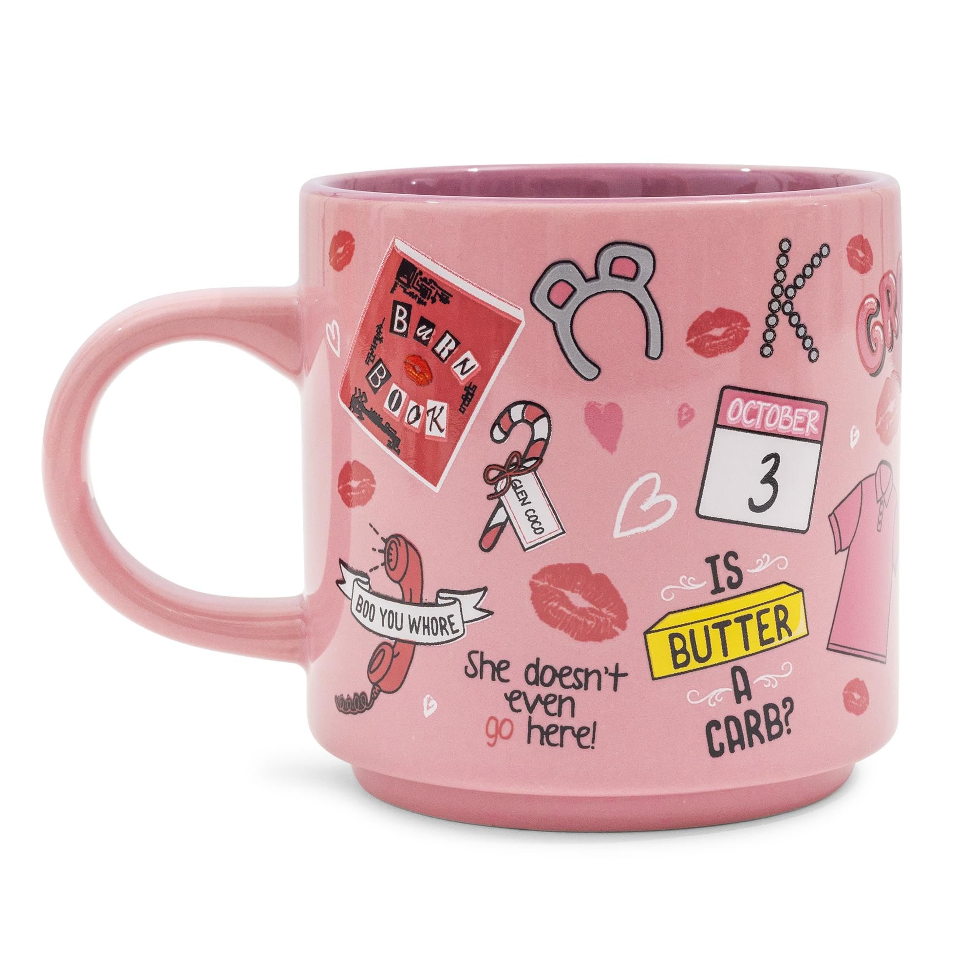 Taza Silver Buffalo Mean Girls, citas icónicas, regalo con estilo.