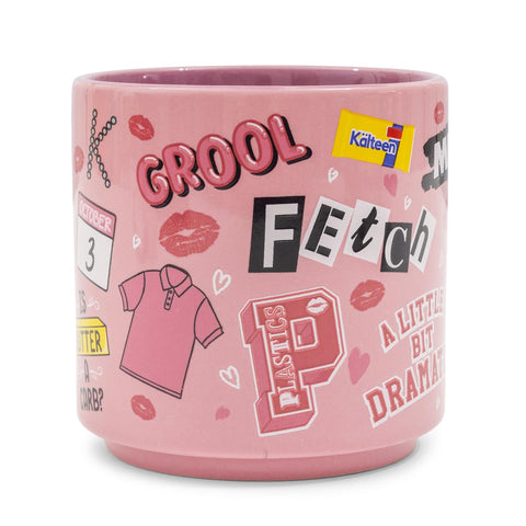 Taza Silver Buffalo Mean Girls, labios estampados, perfecto para té o café.