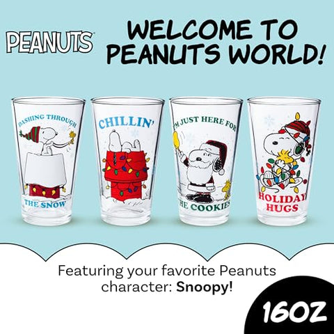 Vasos Snoopy y Woodstock festivos para bebidas cálidas o frías.