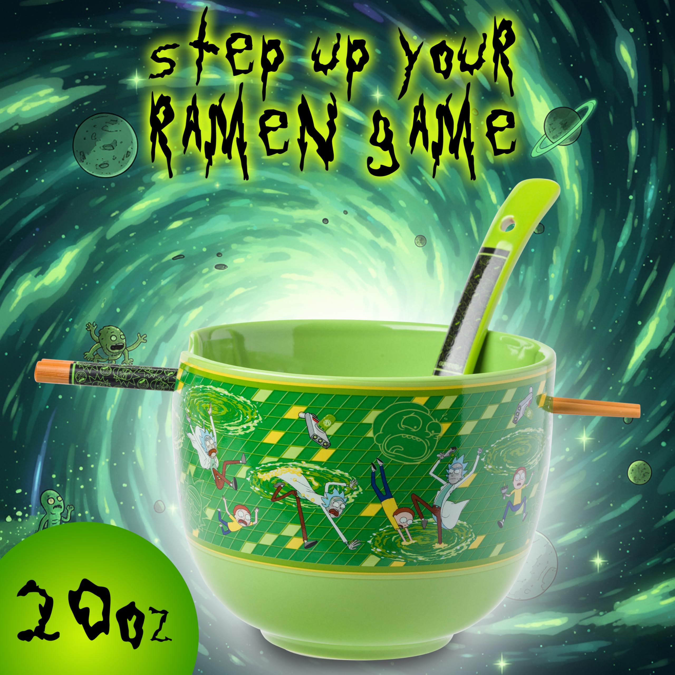 Palillos Rick y Morty para ramen, conjunto completo para comer con estilo