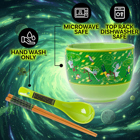 Tazón Rick y Morty apto para microondas, fácil calentamiento