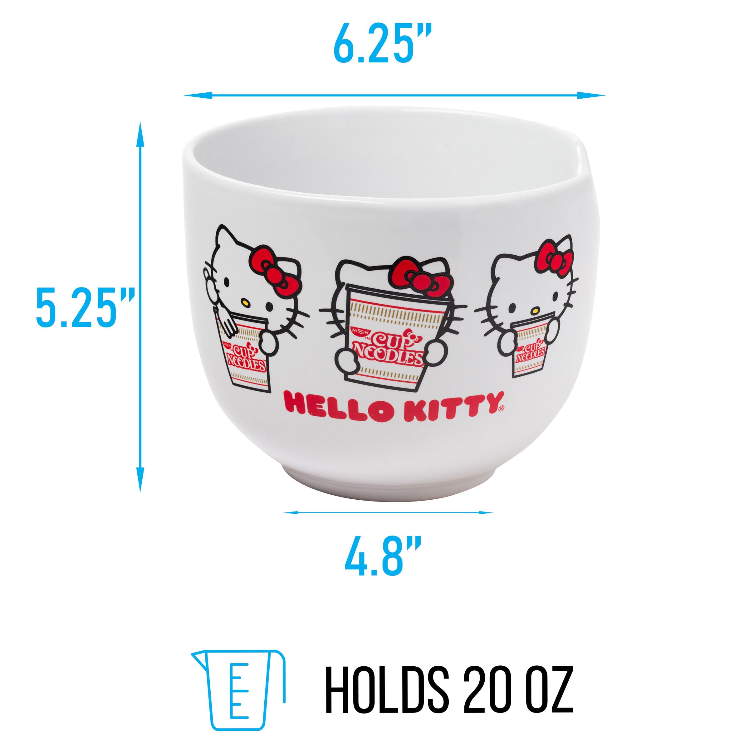 Hello Kitty tazón cerámico de Silver Buffalo para ramen, diseño oficial y duradero.