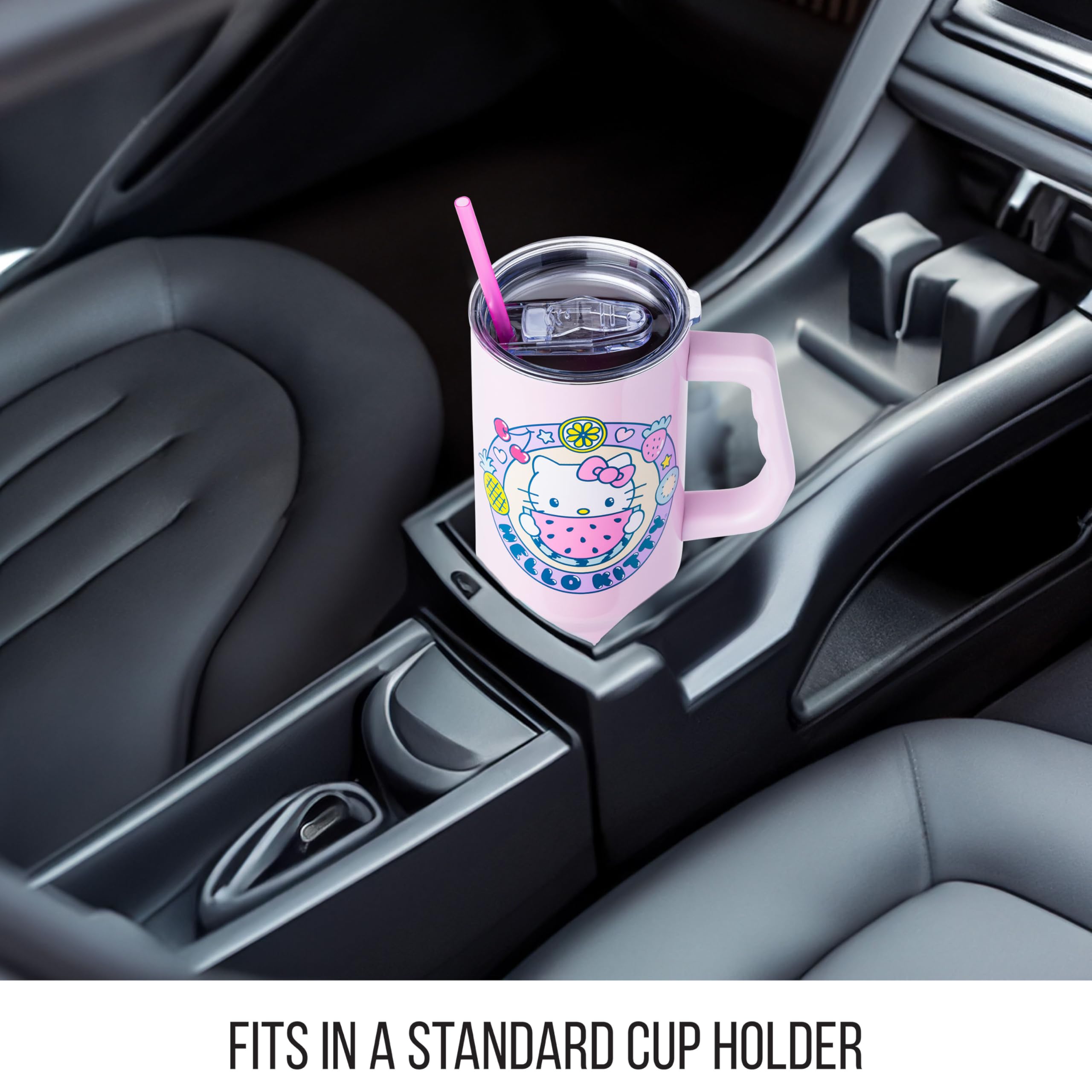 Silver Buffalo Hello Kitty: compatible con porta vasos estándar para coches.