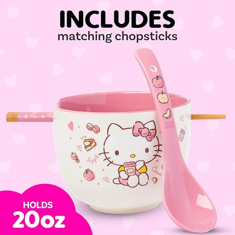 Hello Kitty con manzanas y canela en tazón dels diseño