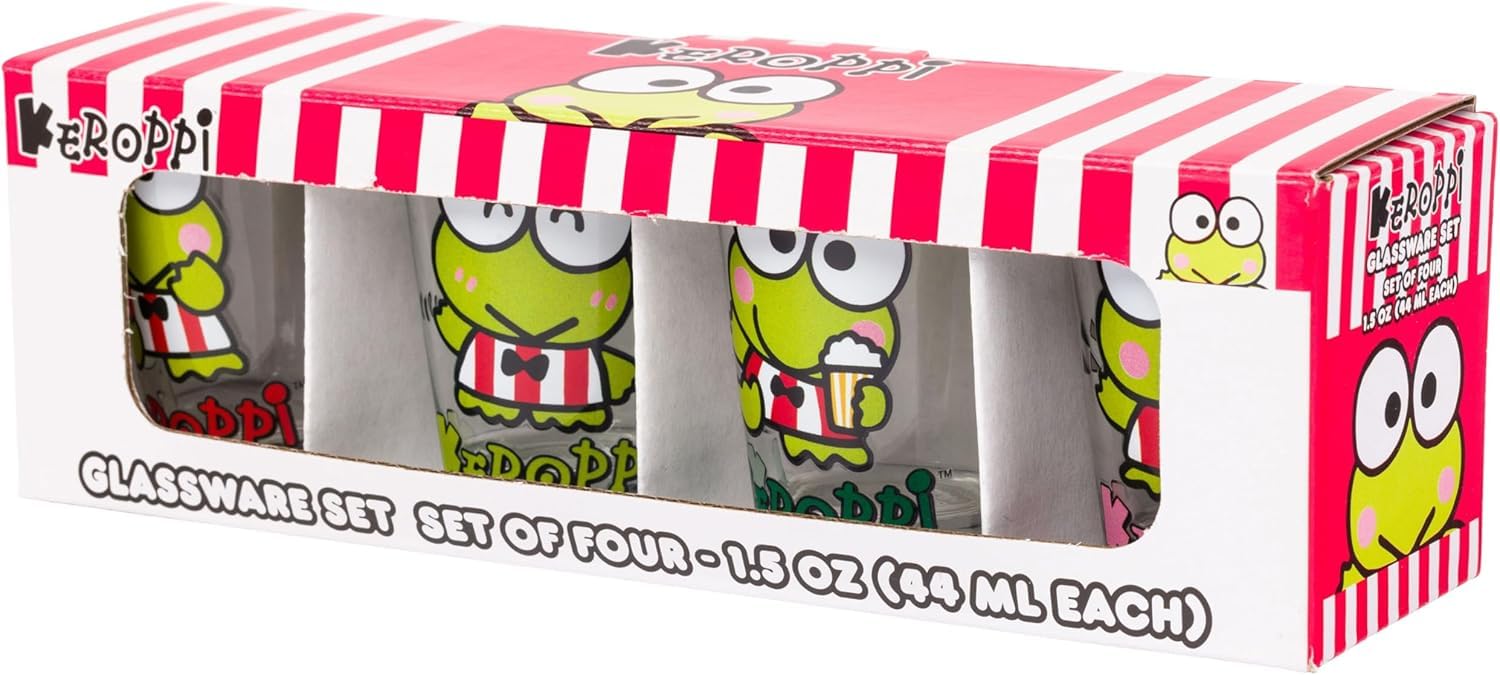Vaso mini de Keroppi jugando, añade encanto kawaii a la mesa