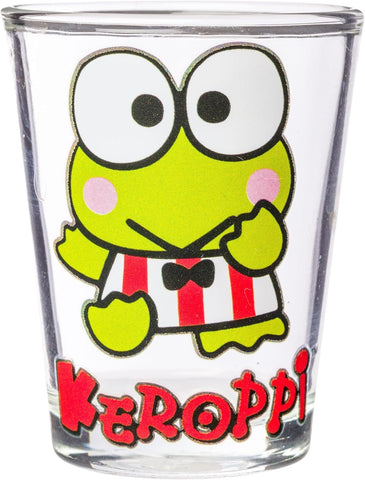 Vaso mini de Keroppi sonriendo con energía, ideal para sorprender invitados