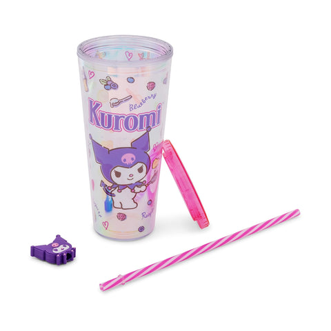Paja rayada de la copa Kuromi, estilo colorido para viajar