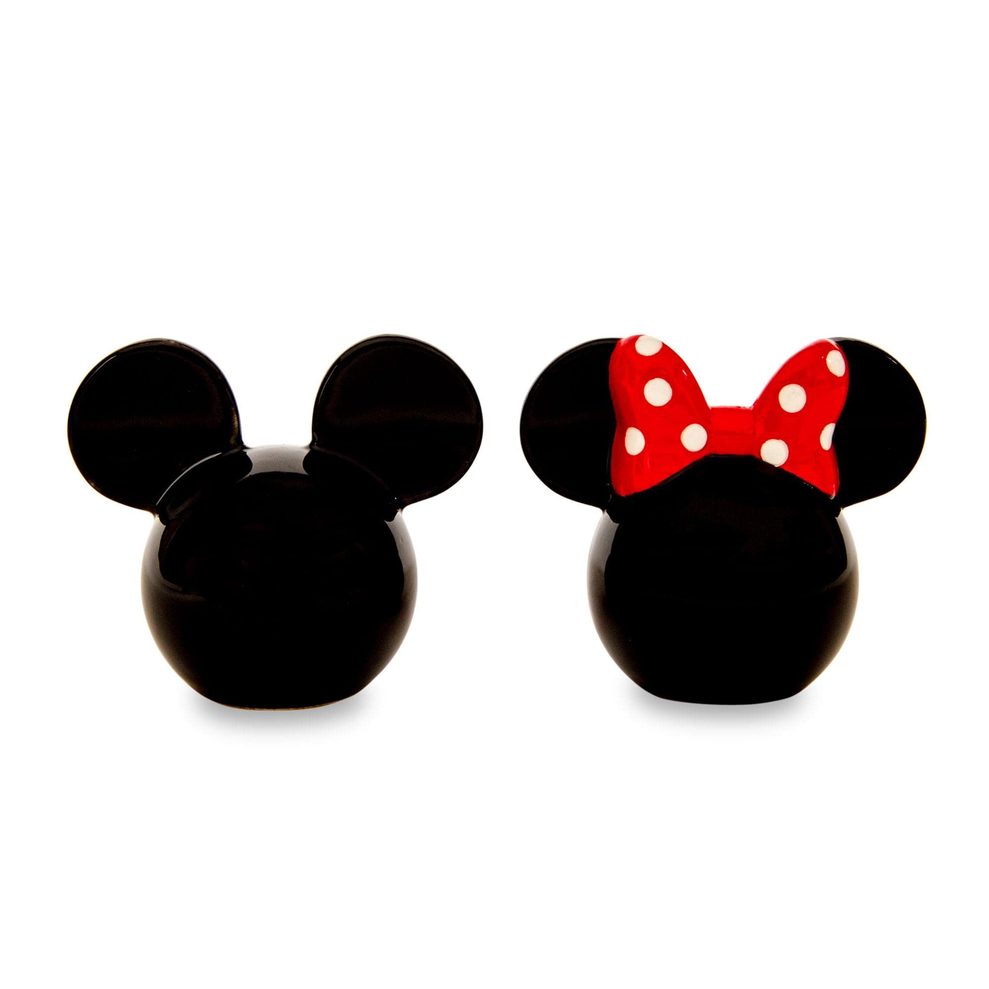 Silver Buffalo salero y pimentero Mickey Minnie, siluetas icónicas para la mesa.