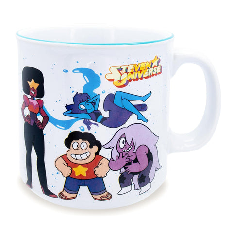 Taza cerámica Silver Buffalo Gemas Cristal, ideal para café matutino