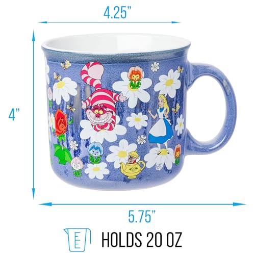 Taza Silver Buffalo con Gato de Cheshire para pausa vespertina