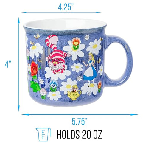 Taza Silver Buffalo con Gato de Cheshire para pausa vespertina