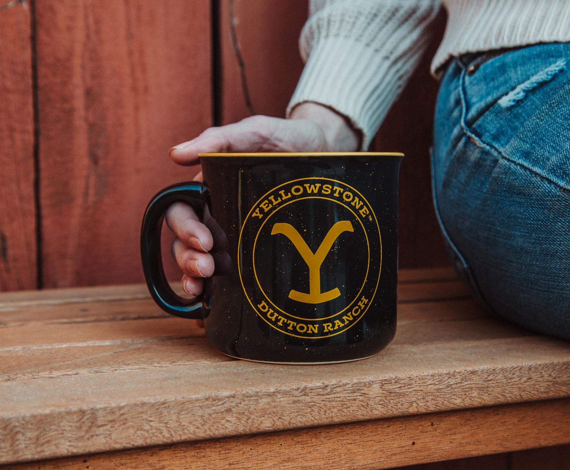 Taza Silver Buffalo diseño Yellowstone Dutton Ranch, colección oficial