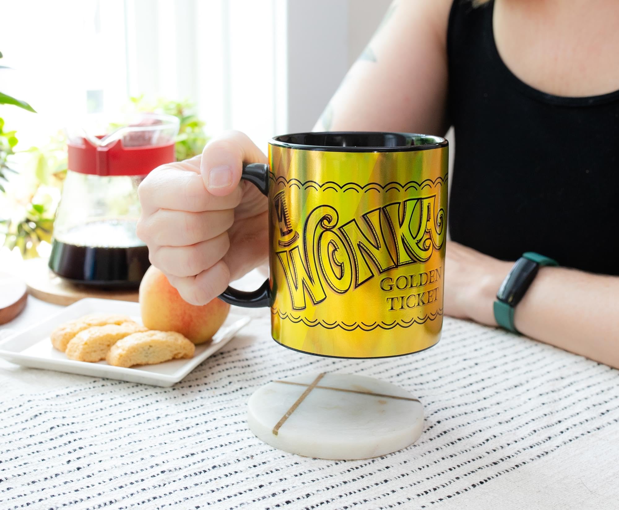 Taza cerámica Silver Buffalo apta para microondas para bebidas tibias