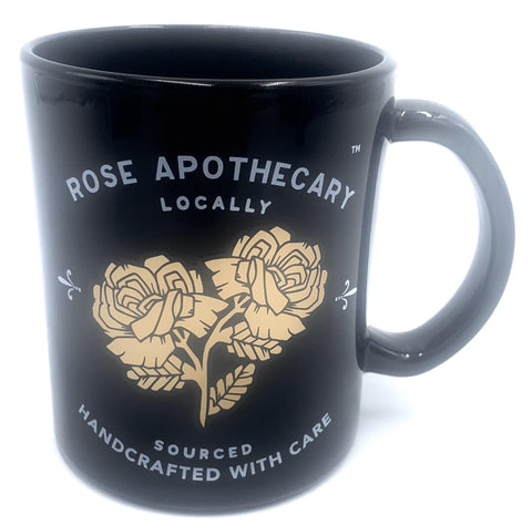Taza cerámica Silver Buffalo Rose Apothecary con logo David Rose, 17 onzas para café.
