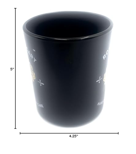 Taza Silver Buffalo para café o té diario, con el logo Rose Apothecary.