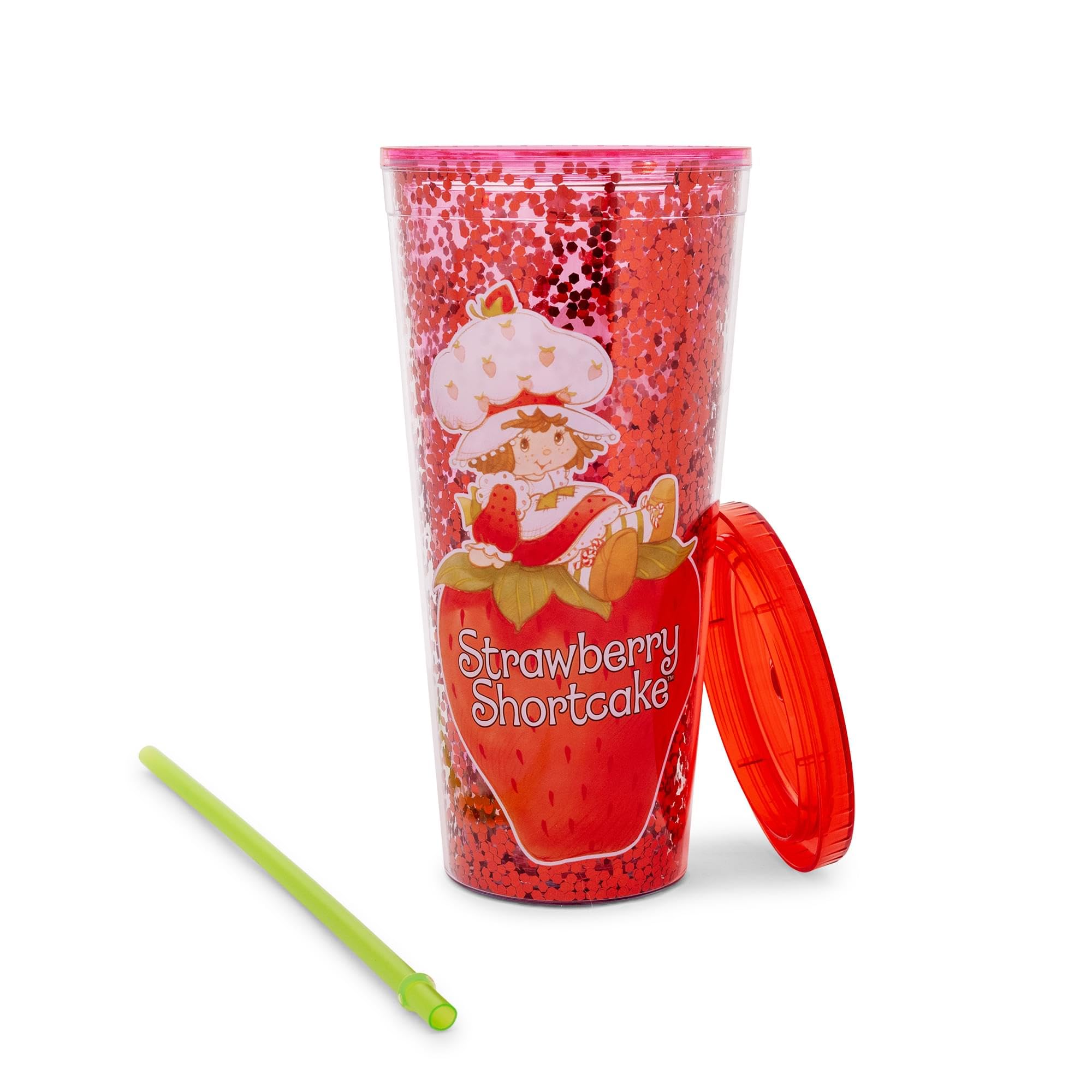 Silver Buffalo fondo de purpurina roja, vaso frío perfecto para fiestas y días activos.