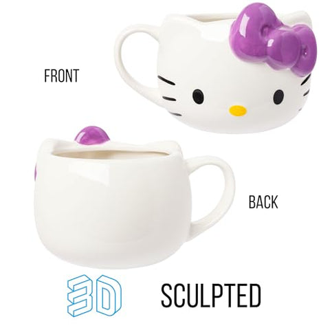 Silver Buffalo taza Hello Kitty con lazo 3D, perfecta para coleccion.