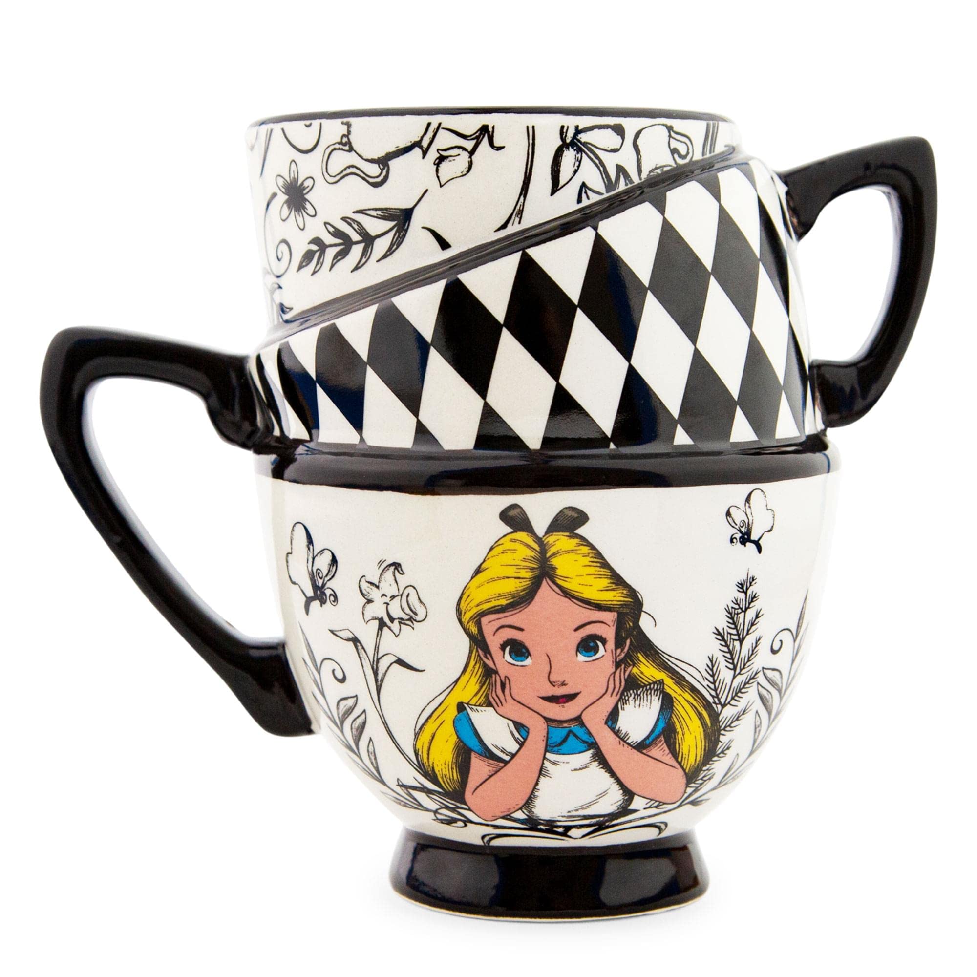 Silver Buffalo taza cerámica esculturada con tazas apiladas para café grande