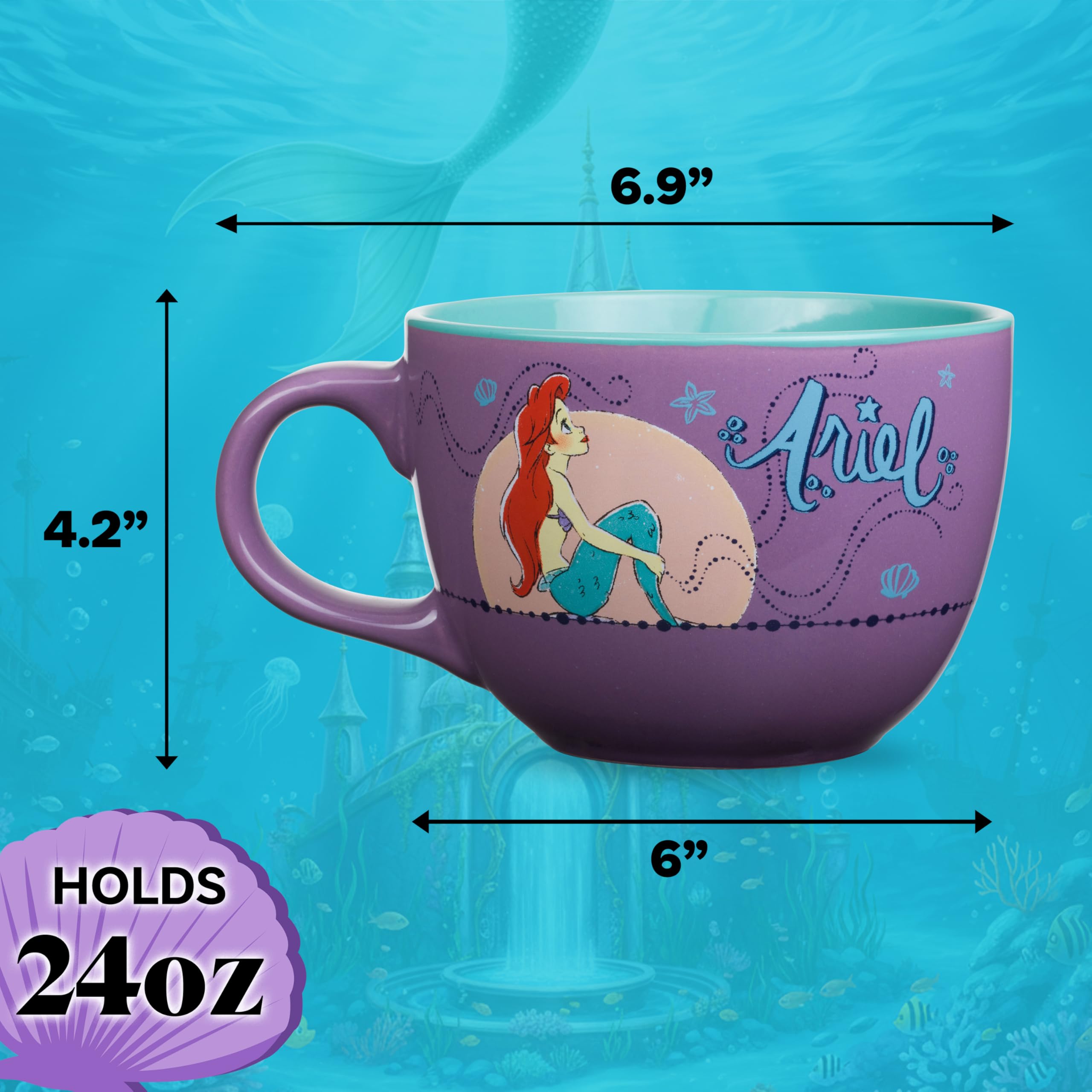 Detalle para sopa o ramen con Ariel en taza Silver Buffalo.