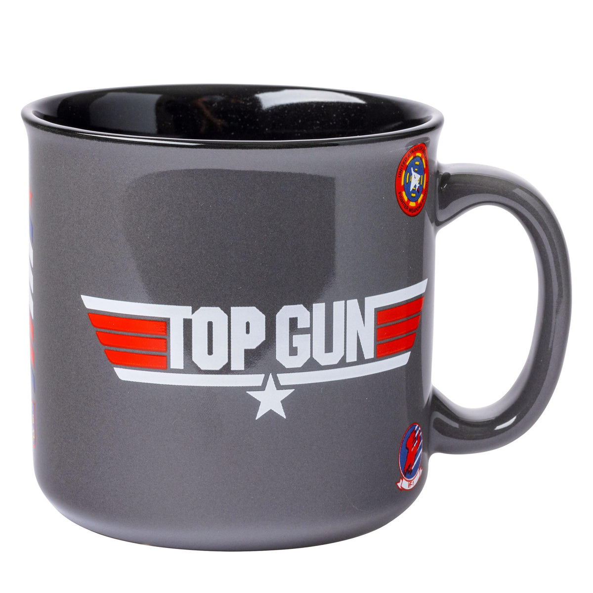 Silver Buffalo Top Gun Maverick: vista frontal con logotipo icónico para amantes del café.