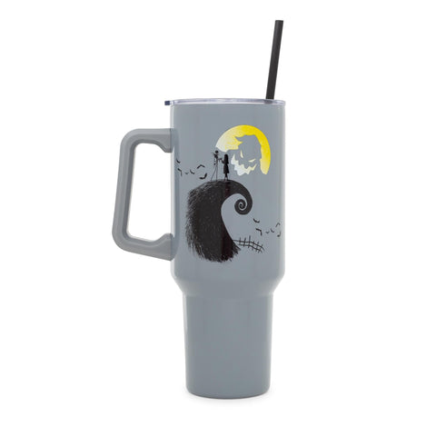 Tumbler Silver Buffalo diseño jack-sally en loma con murciélagos