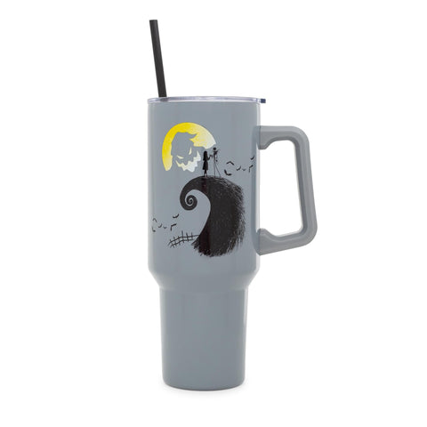 Tumbler Silver Buffalo con oogie-boogie y luna, perfecto para fiestas