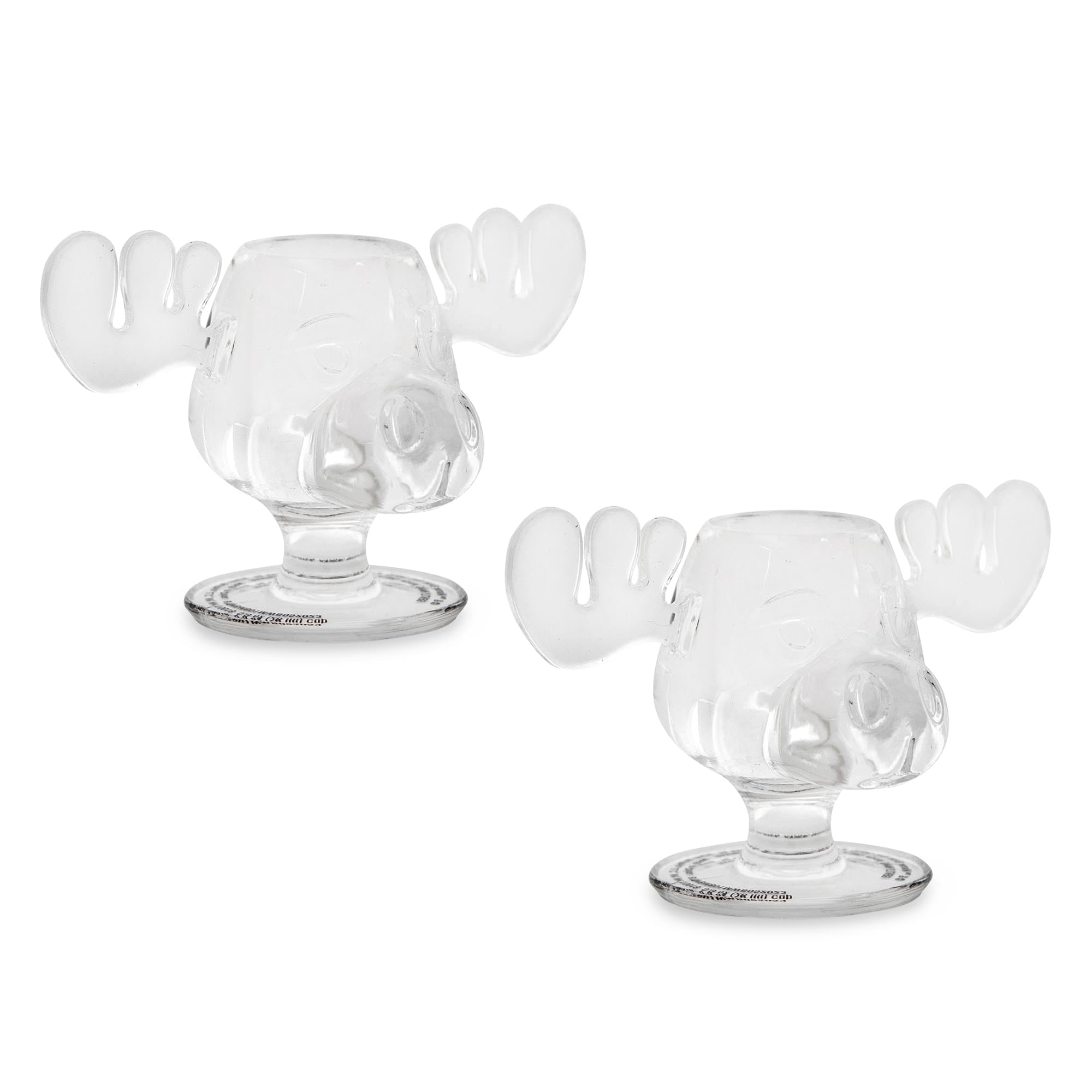 Vaso chupito Silver Buffalo con cabeza de alce Marty, ideal para fiestas temáticas.