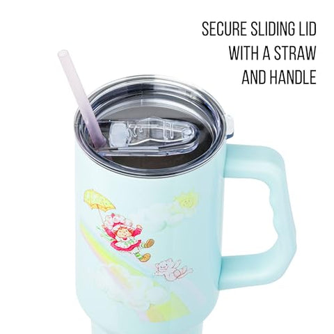 Vaso térmico Silver Buffalo de 40 onzas con tapa rosca y pajilla reutilizable para llevar