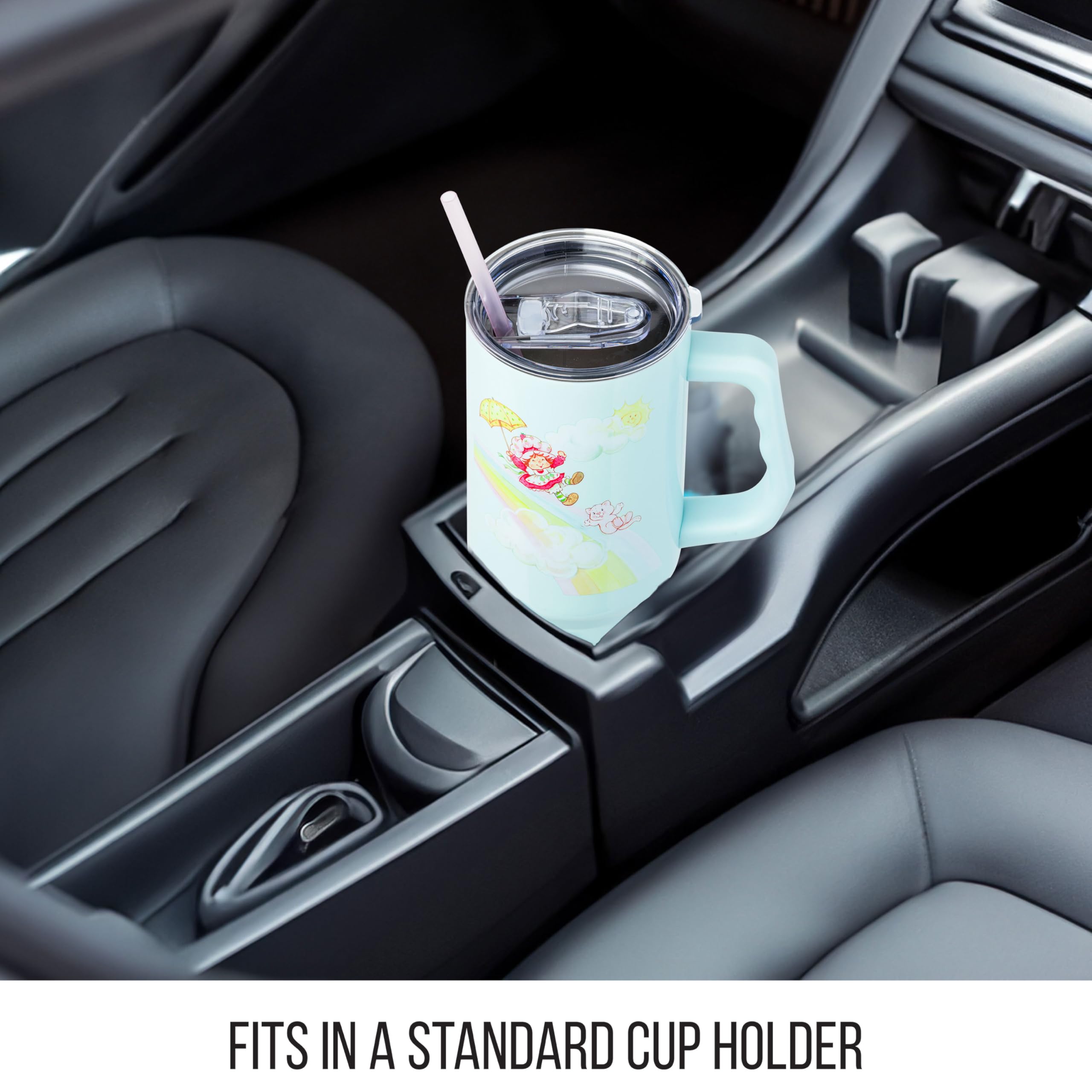 Vaso térmico Silver Buffalo para portavasos, práctico en coche y oficina