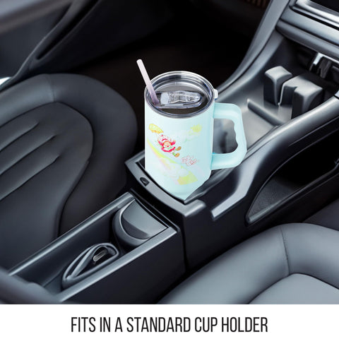 Vaso térmico Silver Buffalo para portavasos, práctico en coche y oficina