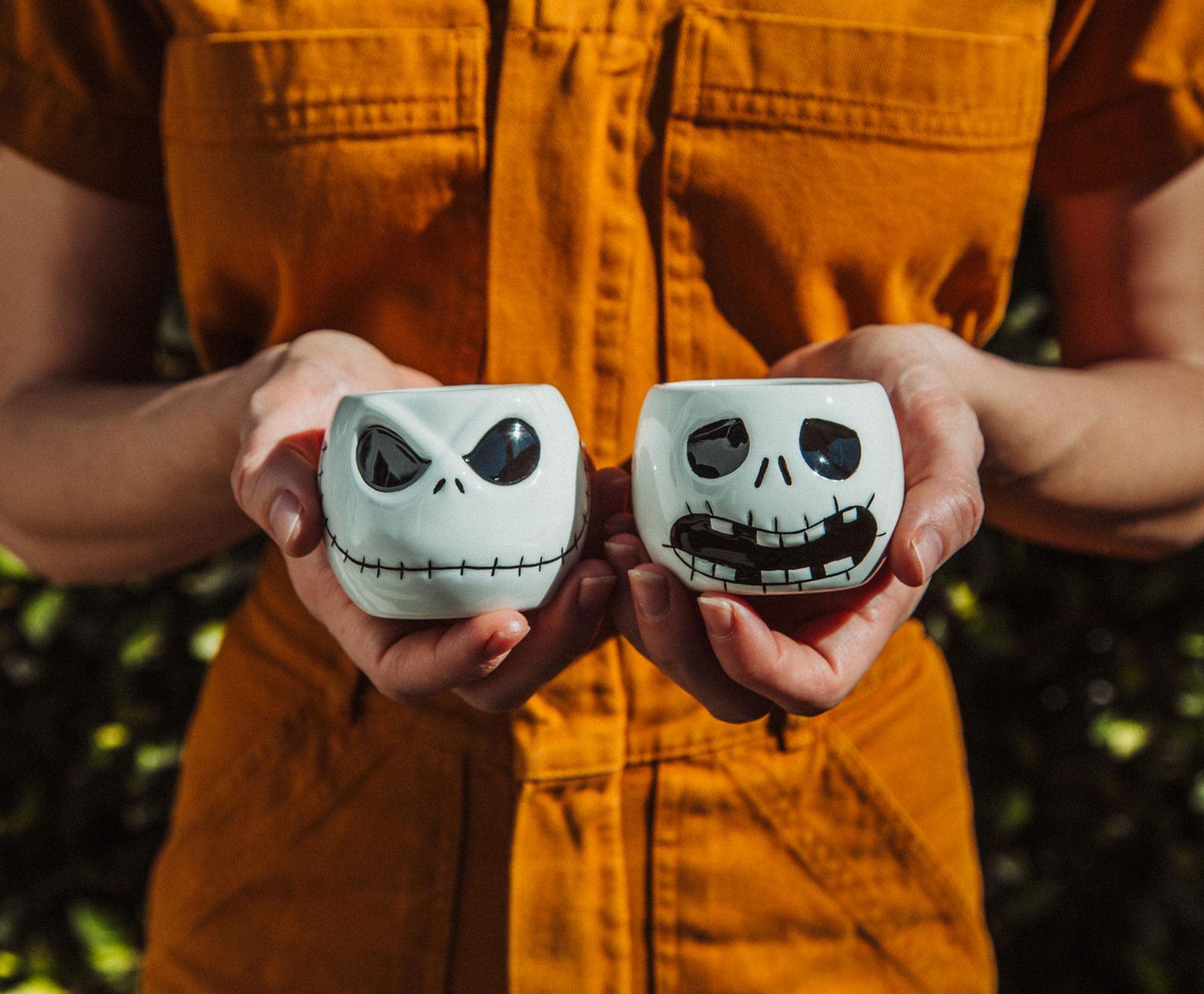 Colección licenciada Disney, detalles de rostros expresivos de Jack Skellington.