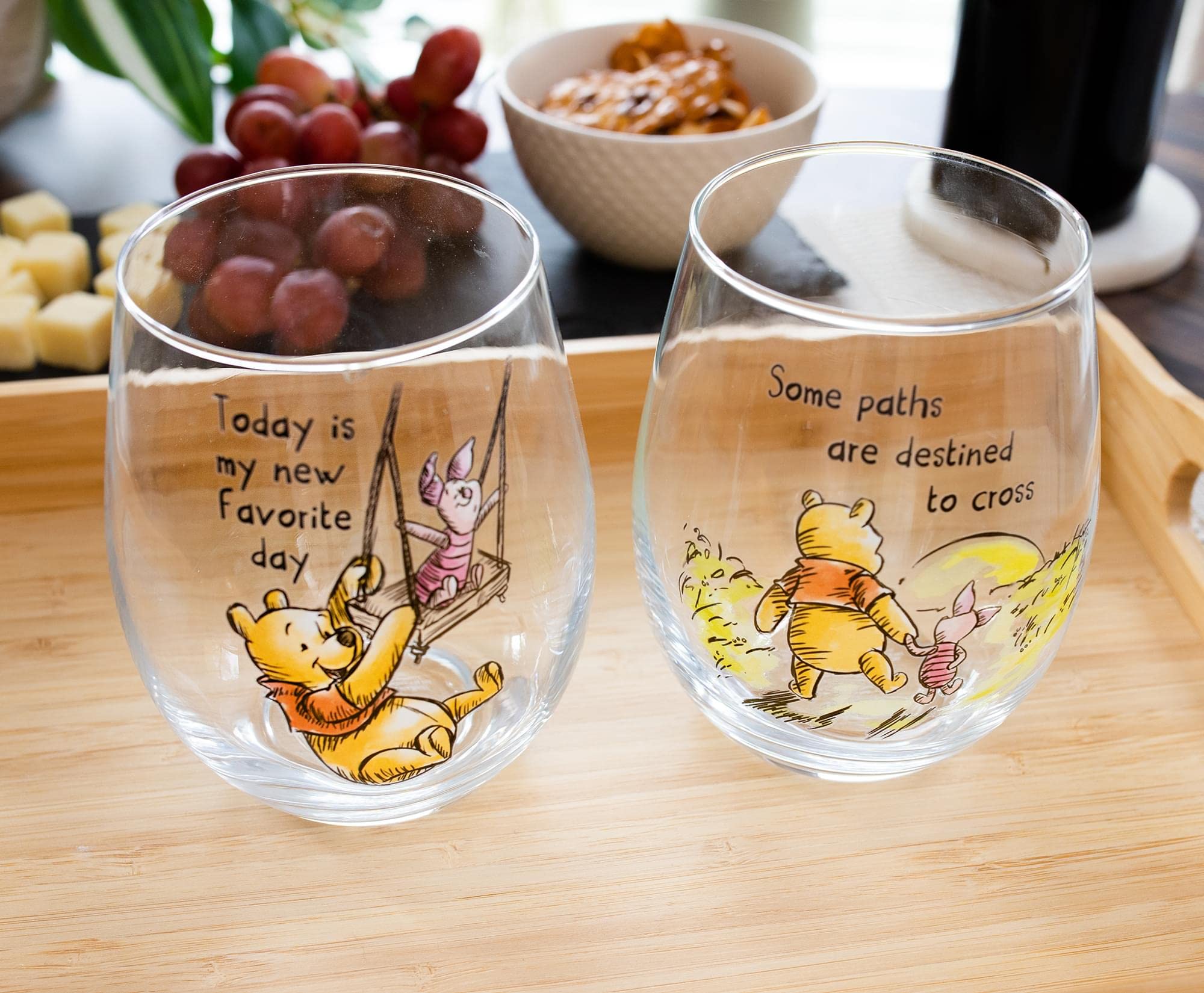 Copa teardrop Winnie The Pooh, base estable para bebidas.