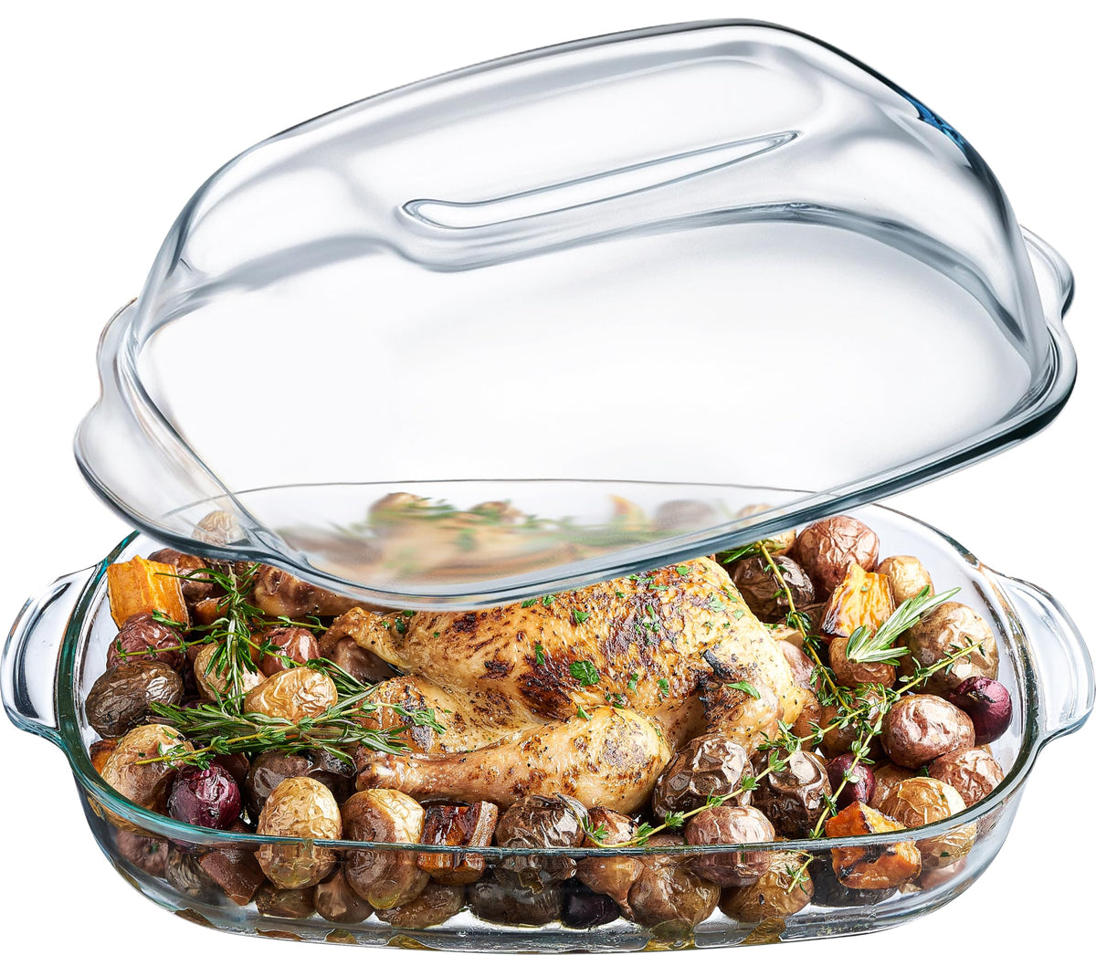 SIMAX cazuela con tapa alta, ideal para hornear y servir directamente.