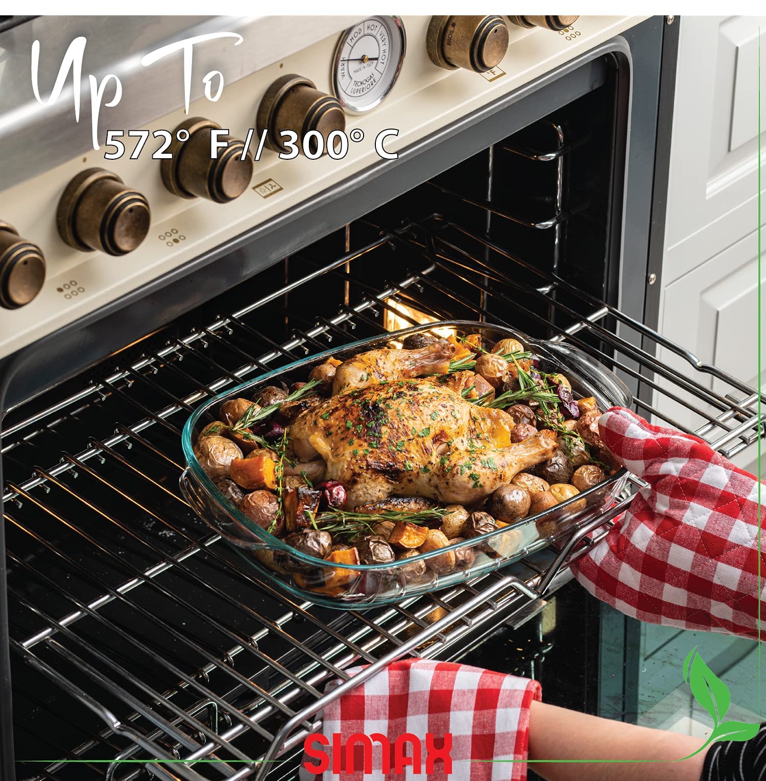 SIMAX vidrio con alta resistencia térmica para horno y nevera.
