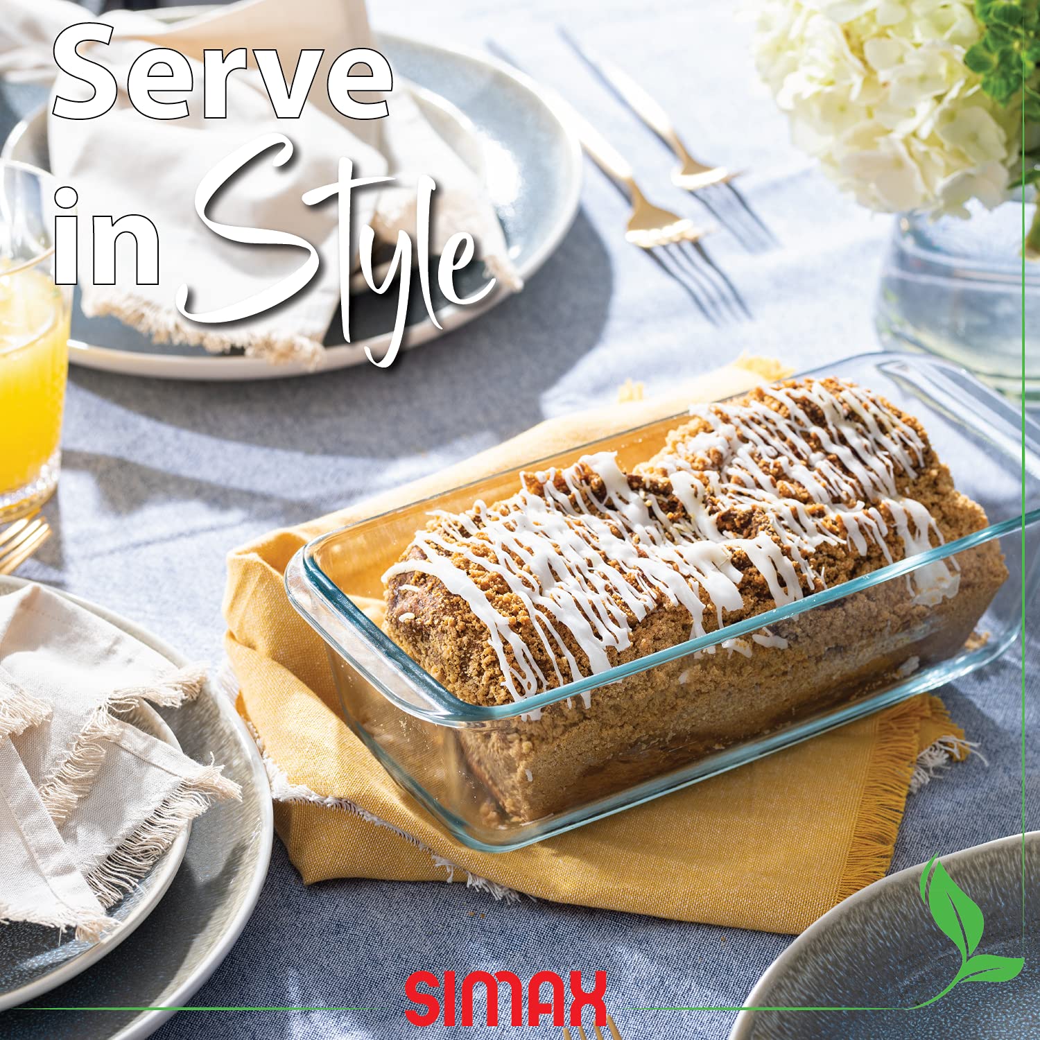 SIMAX Clásico molde para pan, apto para horno con vidrio borosilicato resistente.