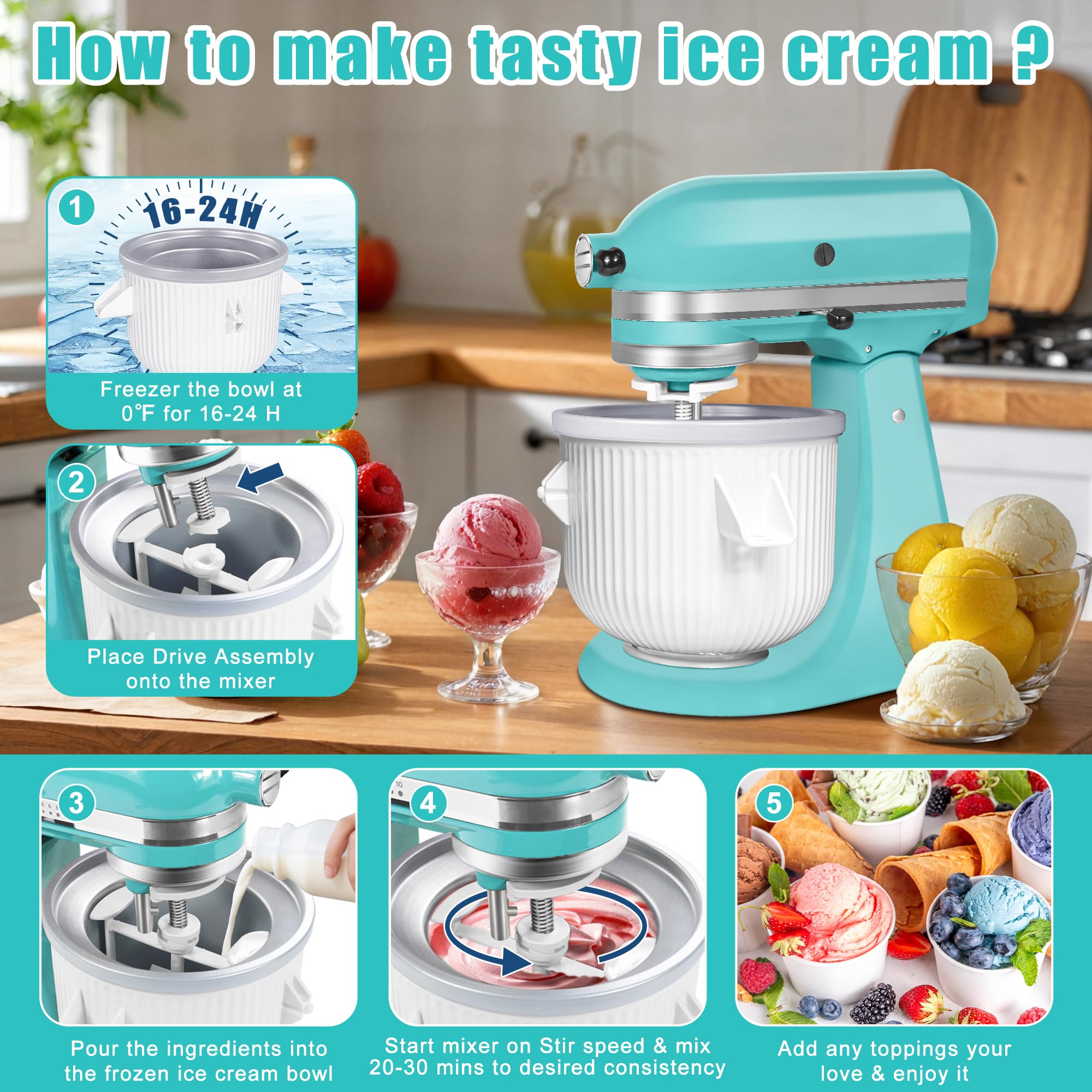 SIMBIKOO conexión del accesorio a la batidora KitchenAid para postres caseros.