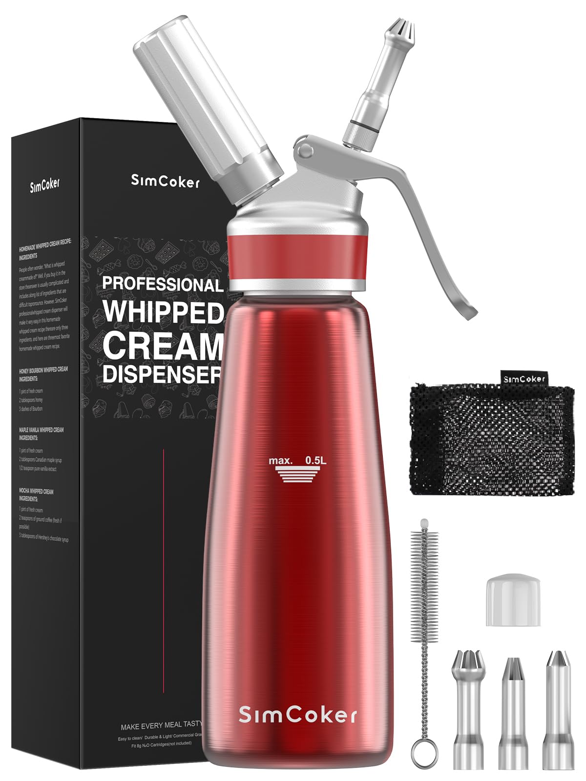 SimCoker espumador nata 500ml para nata cremosa en casa