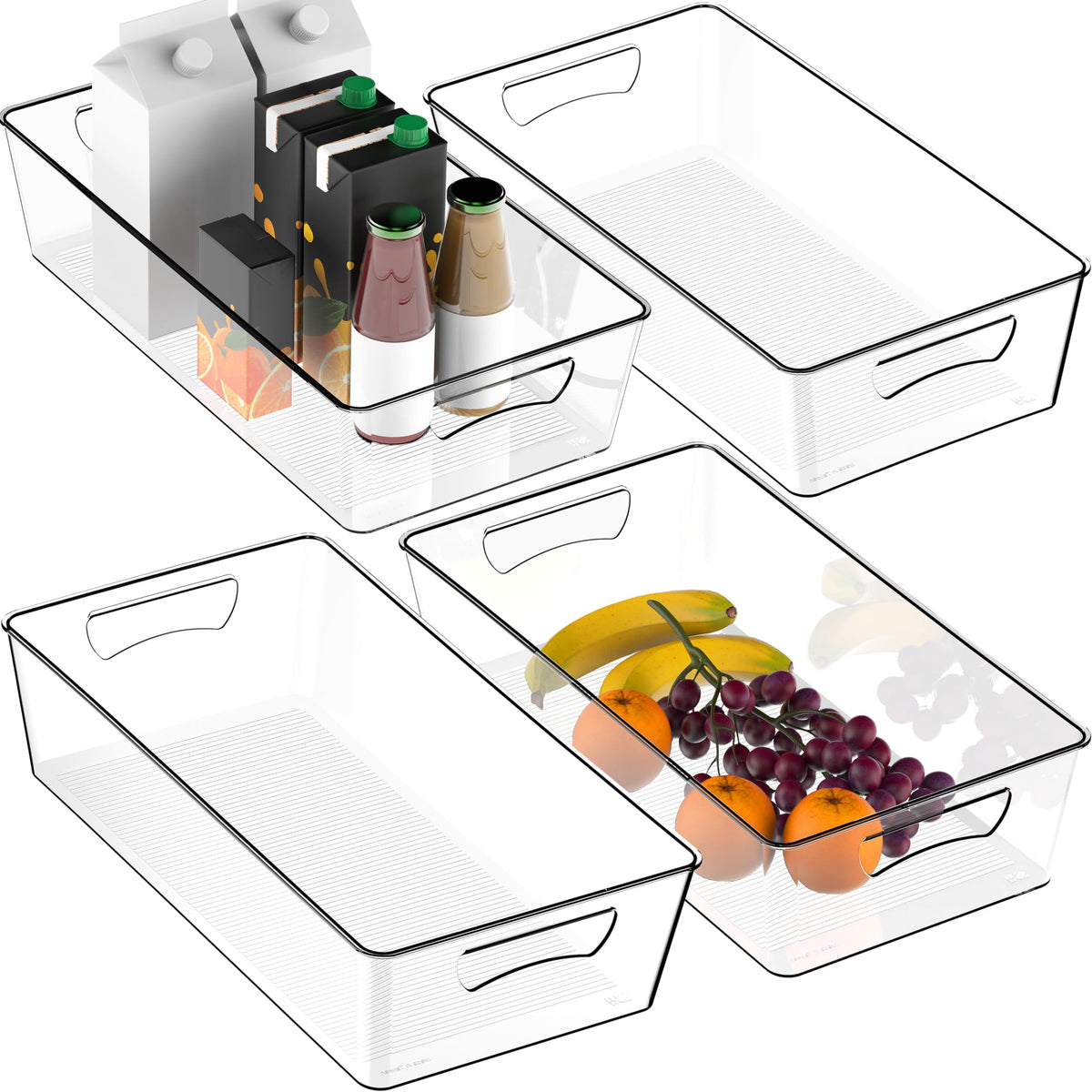 Simple Houseware: contenedores de almacenamiento claros para cocina, ideales para verduras y meriendas.