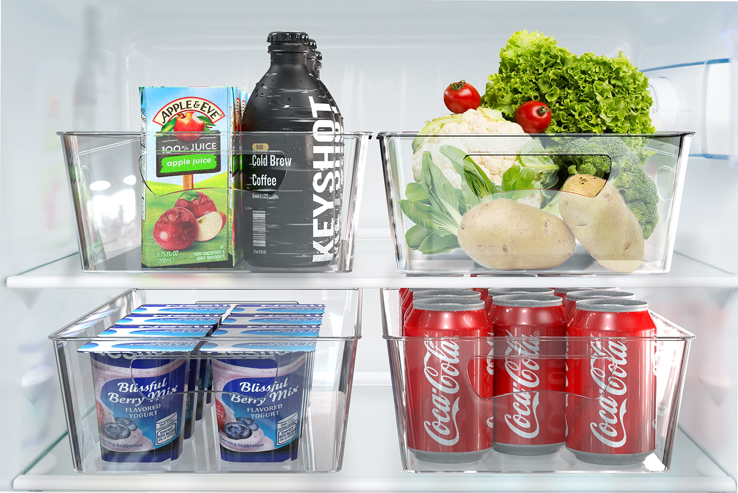 Simple Houseware organizador transparente que transforma la nevera en un espacio con estilo y función.