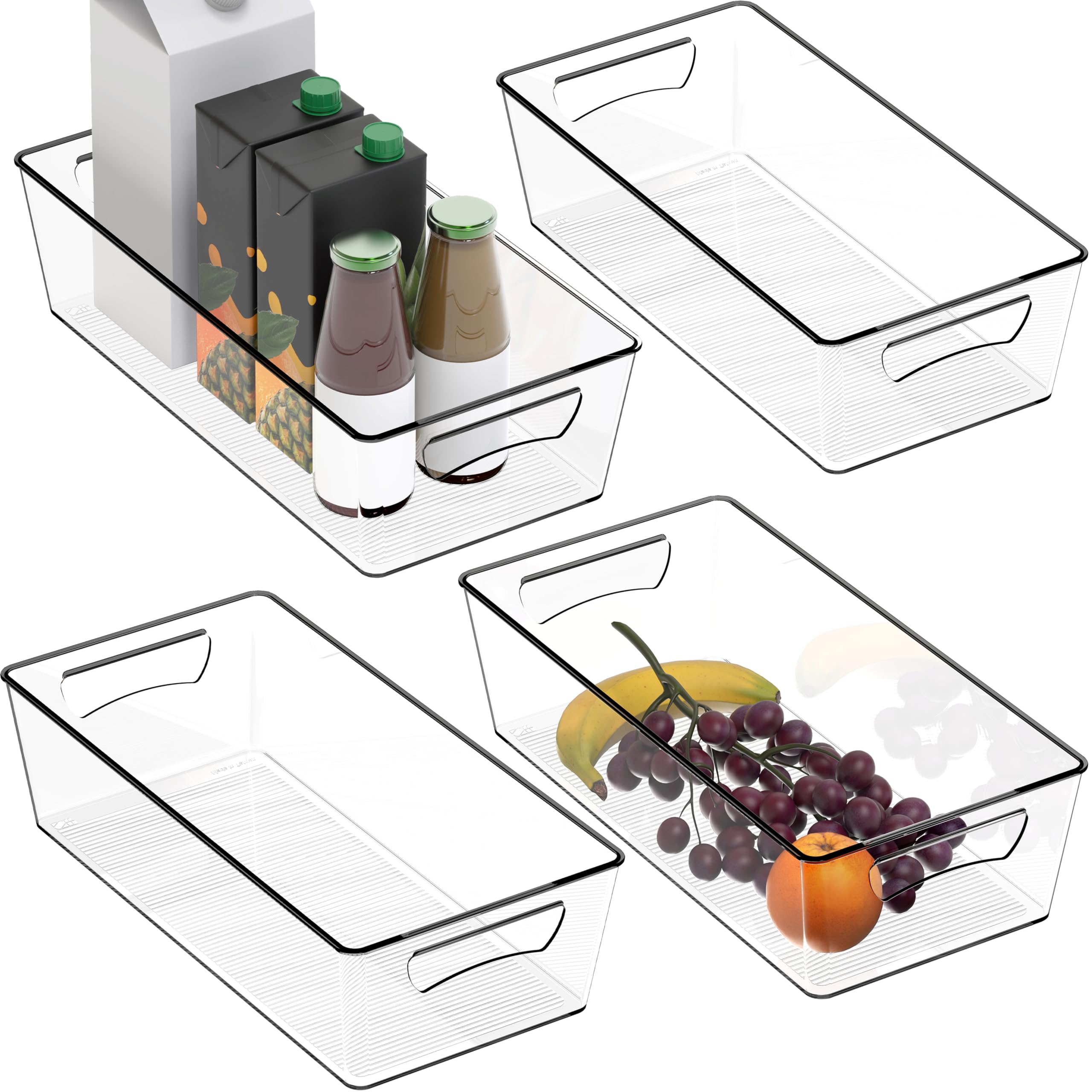 Simple Houseware: conjunto de contenedores transparentes para despensa que maximizan el espacio y permiten ver todo.