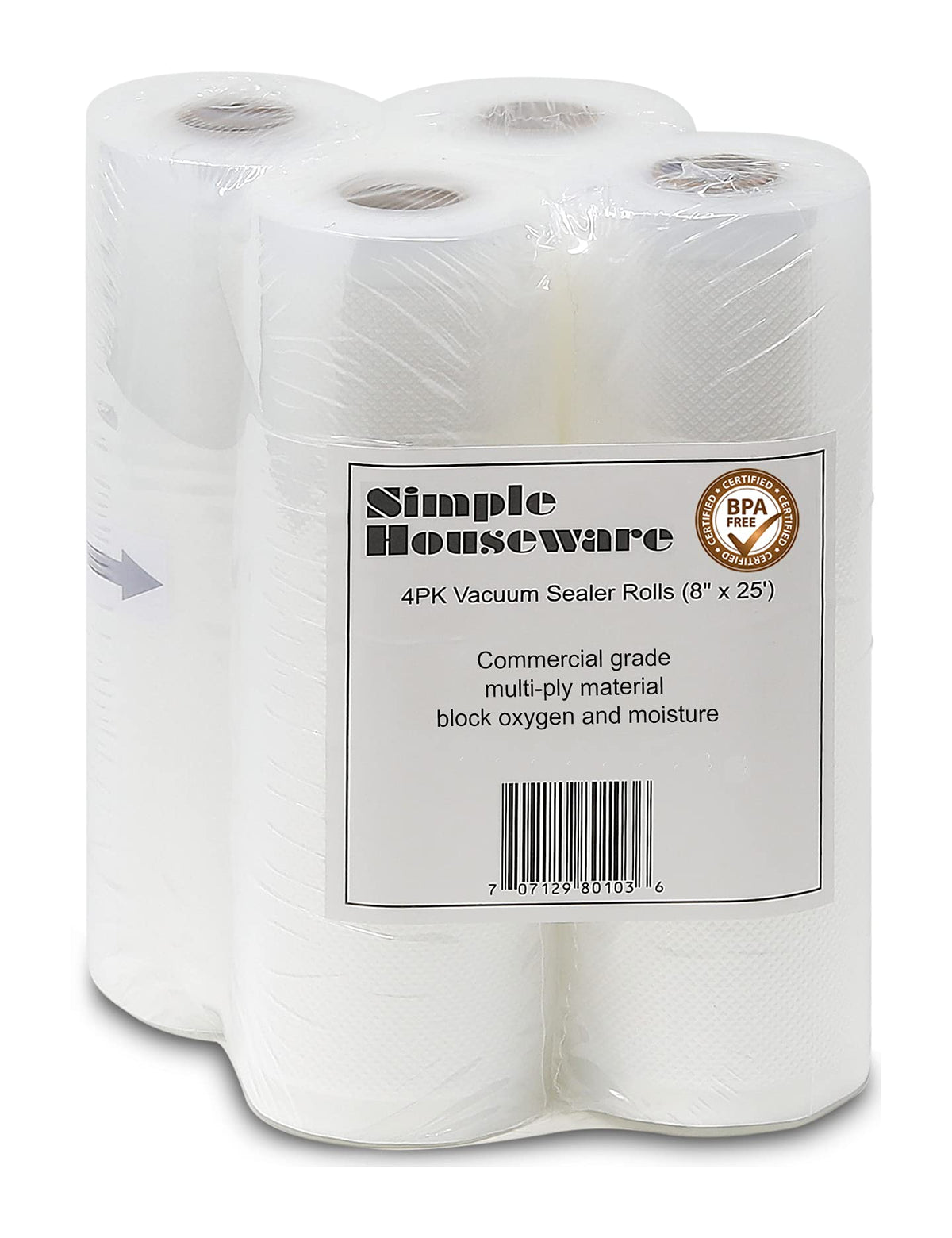 Simple Houseware: rollo de bolsas de vacío 8x25 para porciones sous vide.