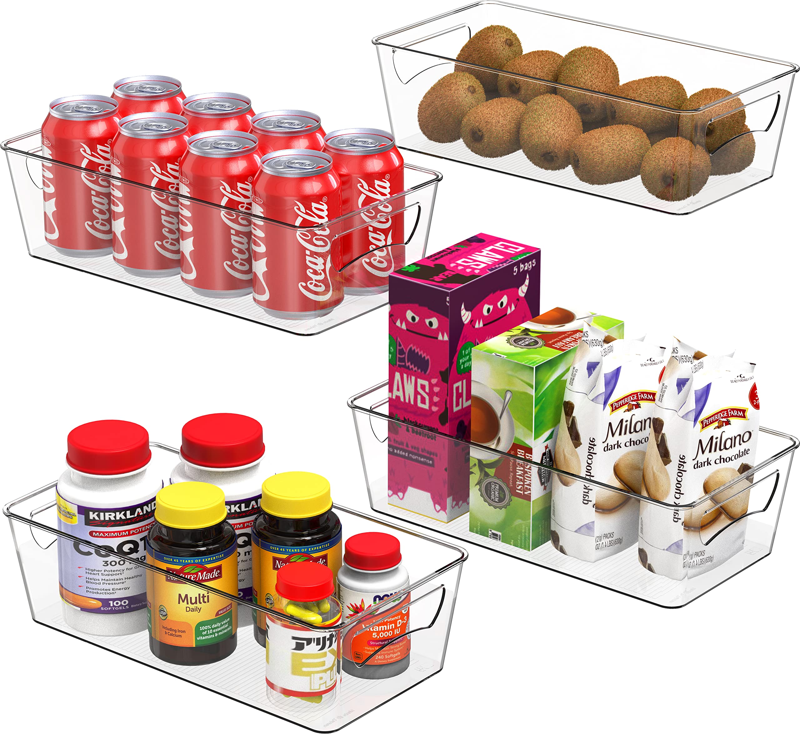 Simple Houseware cajas transparentes para nevera: visión clara para frutas y verduras.