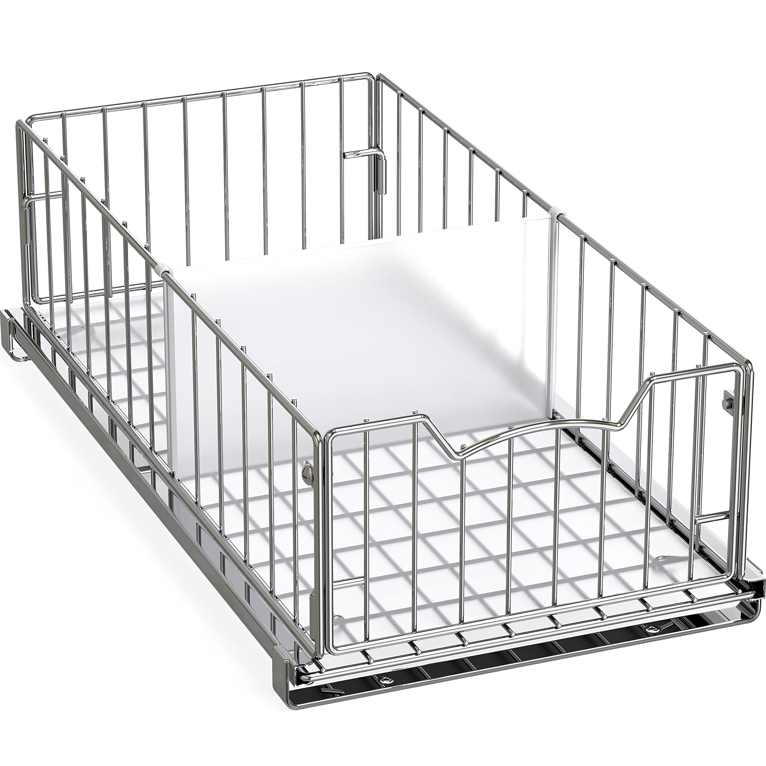 Cesta deslizante Simple Houseware para armario de cocina, optimiza espacio profundo.