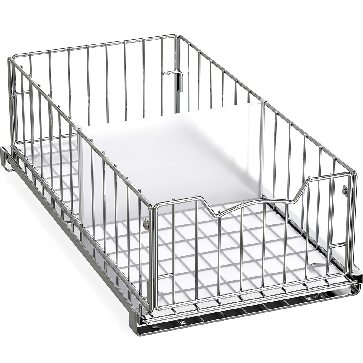 Cesta deslizante Simple Houseware para armario de cocina, optimiza espacio profundo.