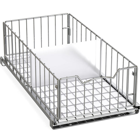 Cesta deslizante Simple Houseware para armario de cocina, optimiza espacio profundo.