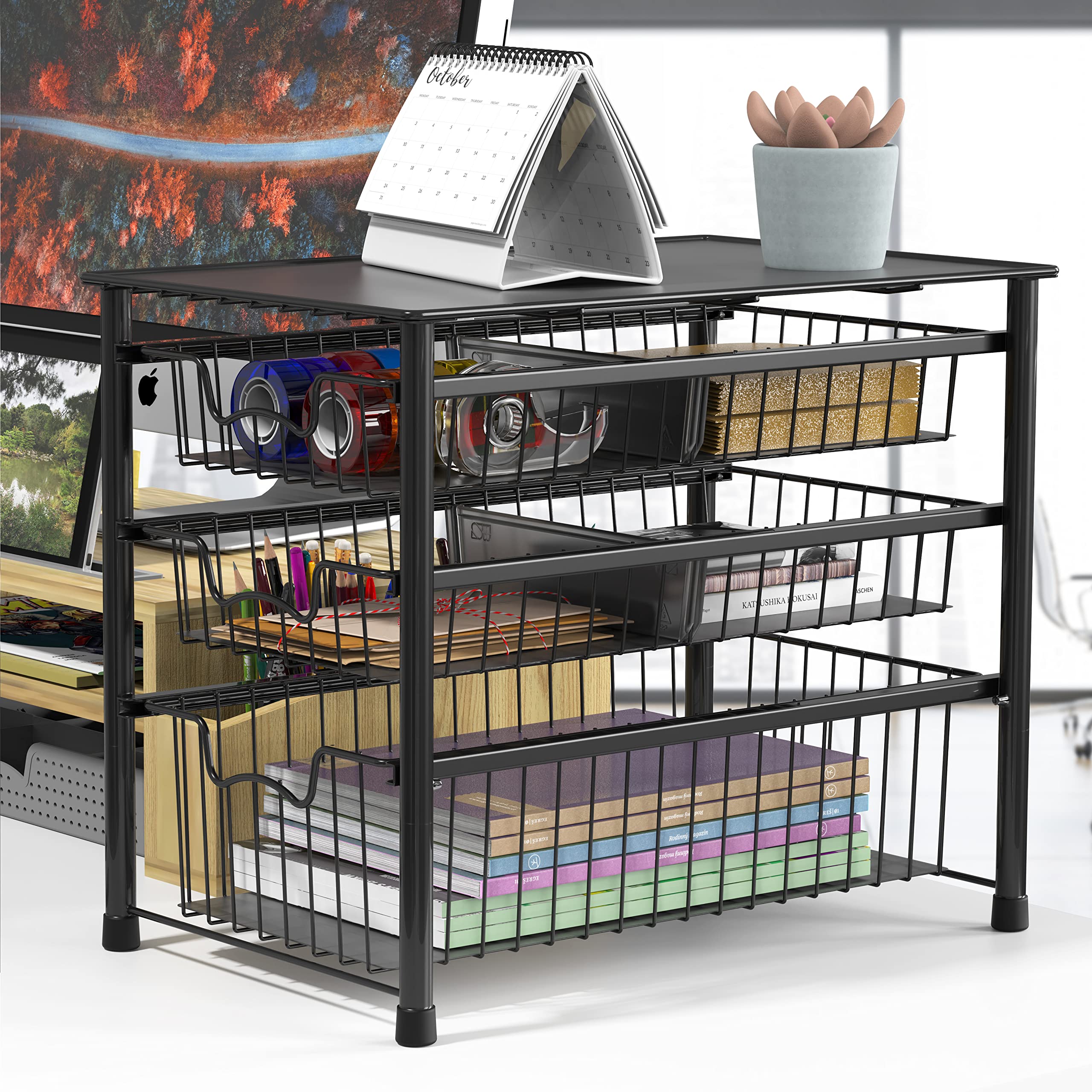 Simple Houseware dimensiones y capacidad para ordenar gabinetes.