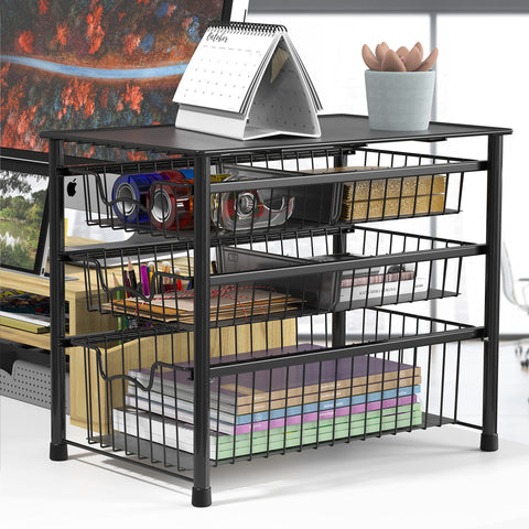 Simple Houseware dimensiones y capacidad para ordenar gabinetes.