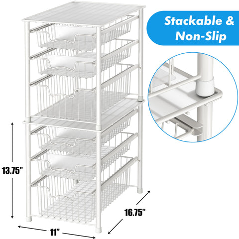 Simple Houseware: diseño apilable de metal para armarios ordenados.