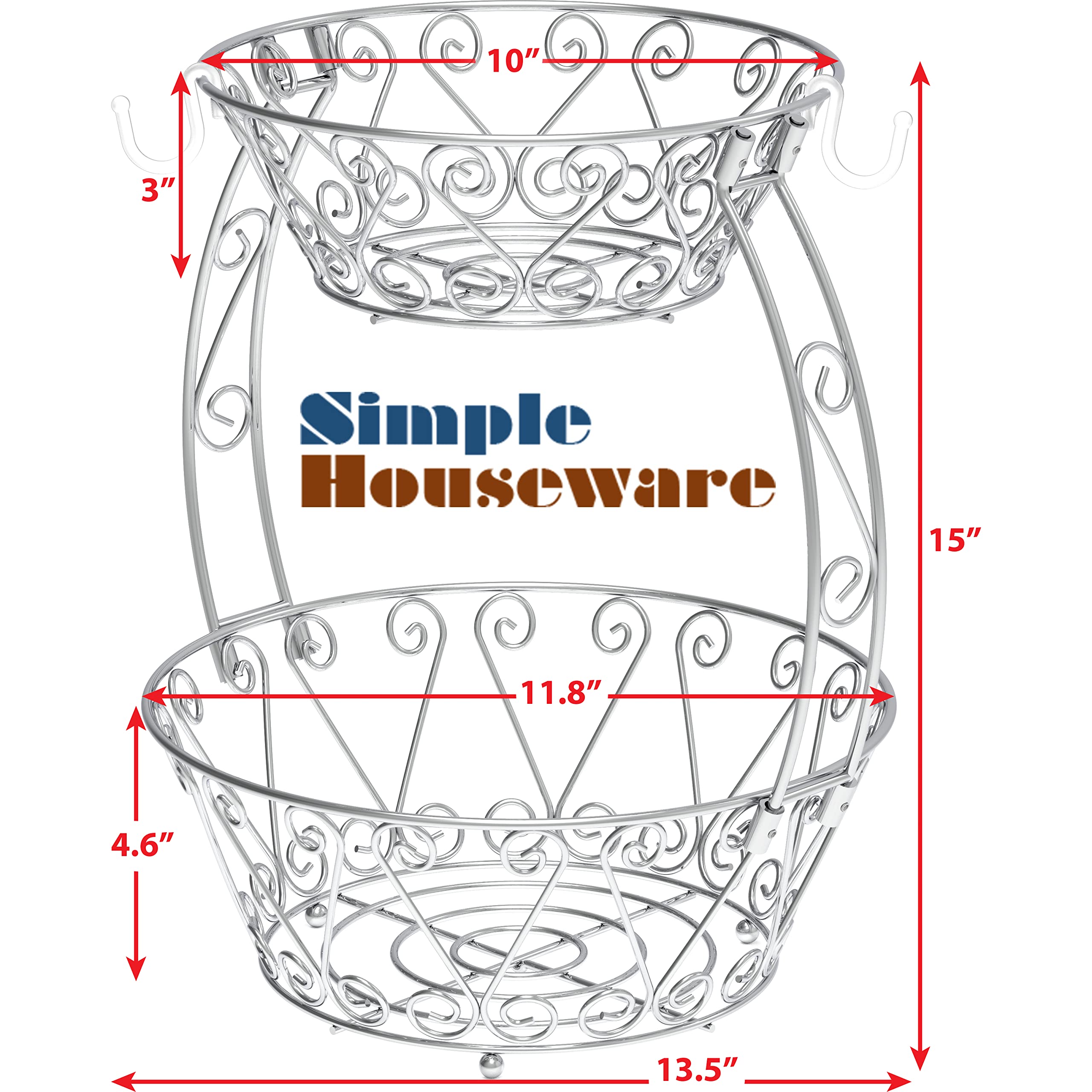 Simple Houseware diseño simple y acabado cromado aportan estilo limpio a la encimera.