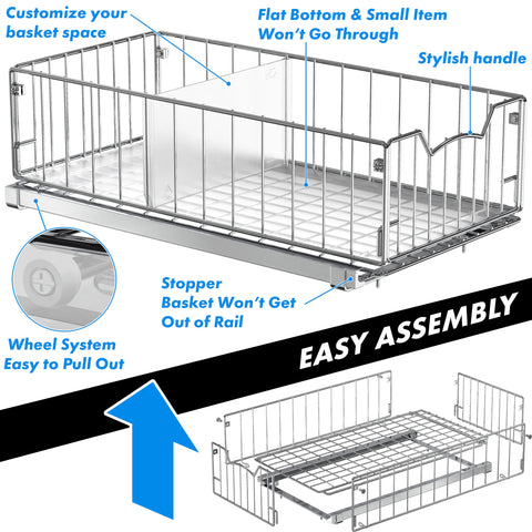Divisor incluido en la cesta Simple Houseware para separar frascos y paquetes.